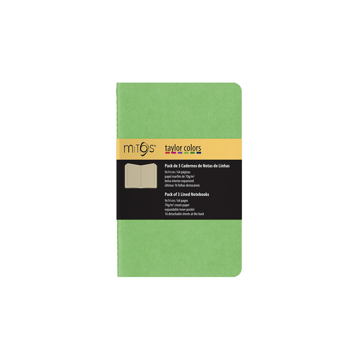 MITOS® TAYLOR-Pack3 Cadernos Notas Linhas(9x14cm)64pag